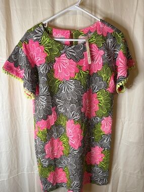 Uncle Frank Pink, Lime & Black Floral Shift Dress